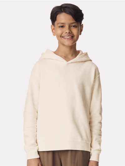 Youth Garment-Dyed Lightweight Fleece Hooded Sweatshirt